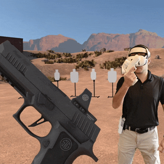 Ace gun tracking demonstration in virtual reality.